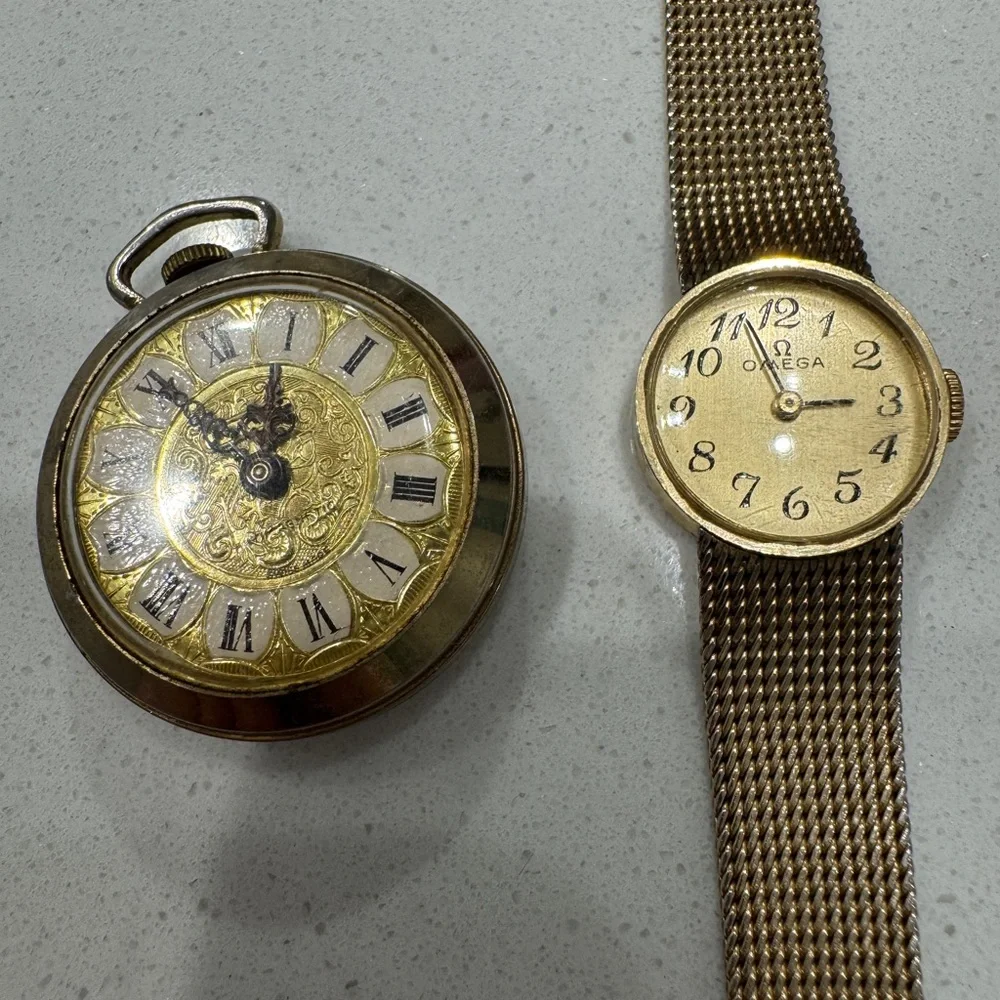 Omega Women's Gold Mesh Bracelet Watch